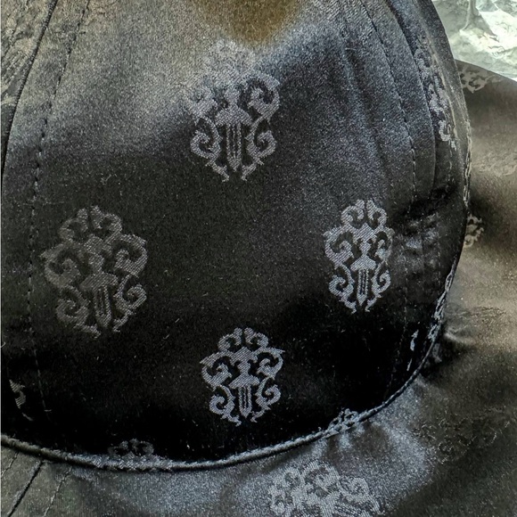 Brand New Chrome Hearts Satin Monogram Bucket Hat Black Silver Cross Top Button - Picture 10 of 13